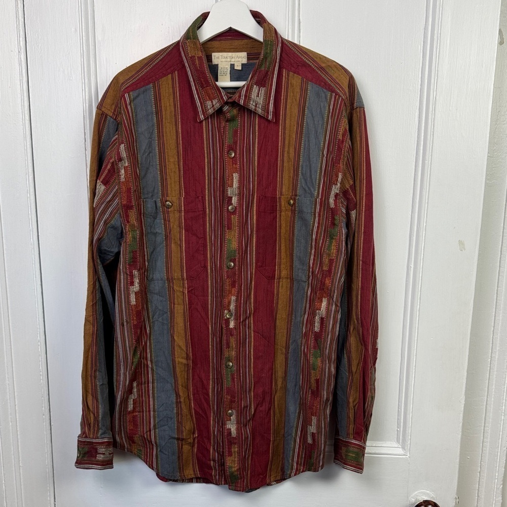 The Territory Ahead men’s button up long sleeve western style shirt size large